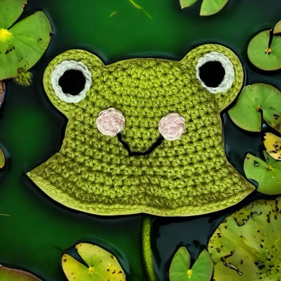 crochet baby frog hat