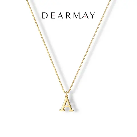Dearmay Women's 14K Gold Plated Initial Necklace, Fashion Alphabet Pendant with Gold Plated Chain, Waterproof Tiny A-Z Jewelry for Women, Accessories Adults Female, Personalized Gift for Girls