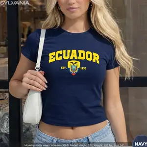 Ecuador Baby Tee, Ecuador Flag Graphic Tee, South America Heritage Shirt, Football Fan Fashion Top