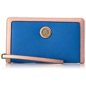 Anne Klein New Recruits Medium Wristlet, True Blue/Peony