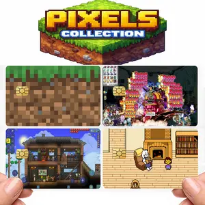 Pixels Video Game Nostalgic Custom Credit Card Cover Pop Culture Vinyl Skin Stickers