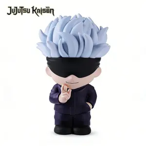 L- Jujutsu Kaisen Officially License Gojo Yuji Megumi Figural Bank Piggy Bank Accessories Coin Bank PVC High Quality Anime Movie Peripheral Collectible Merch Home Bedroom Desktop Decoratio Birthday Gift for Fans