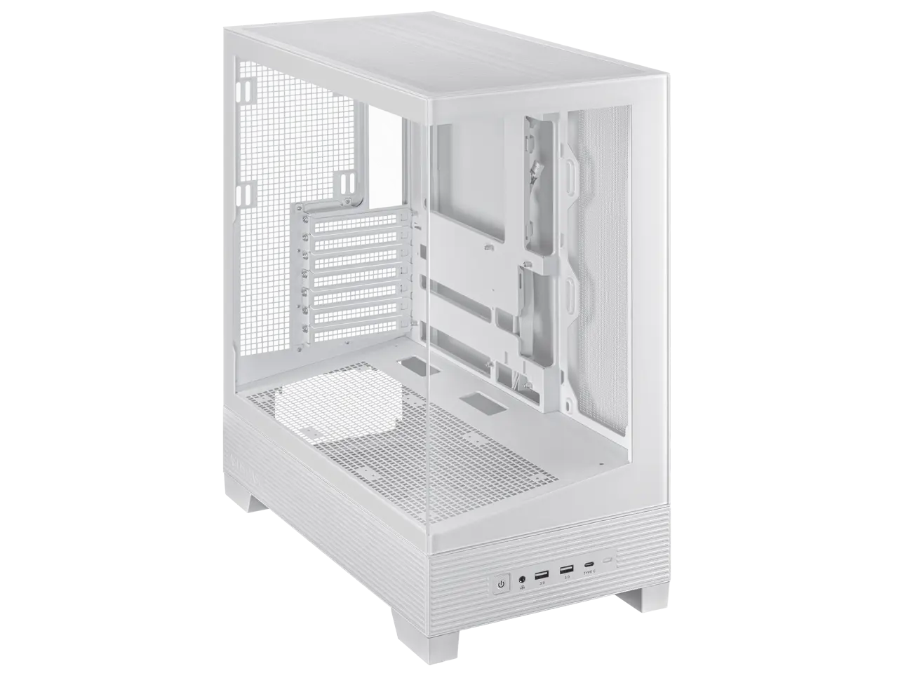 ASUS A31 White ATX Mid-Tower Gaming Case, Dual-sided tempered glass, Frameless Design, BTF Hidden Connectors, 360 AIO Support, 8° Angled Base, ARGB Ready, Optimized Airflow, Seamless Cable Management