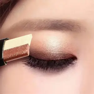1PC Matte Thin Glitter Eye Shadow Stick——Long Effect Waterproof, Two-color Design, Highlights and Eye Makeup, Glitter Highlighters, Glitter Shimmer Eyeshadow, Ideal Holiday Gift Series