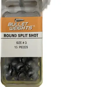 Bullet Weights Round Split Shot Size #3 15 Pieces Fishing Weights for Accurate Casts and Durable Performance
