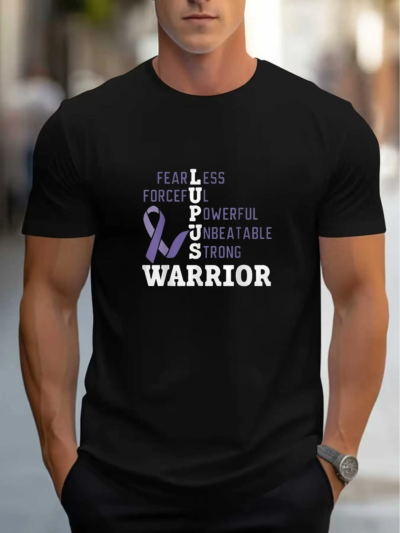 Casual Style Men's TShirt Lupus Awareness Warrior unisex soft cotton short sleeve t shirt, vintage graphic casual tee for men women teens, perfect birthday holiday gift for camping travel gym daily street casual wear