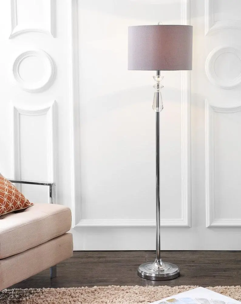JONATHAN Y Layla Contemporary Crystal-Metal LED Floor Lamp - Home Decor Light, Ambient LED Floor Lamps & Torchieres for Living Room, Bedroom
