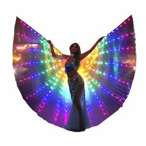 LED wings glow light up belly dance costumes（Rainbow ）    Halloween Flash