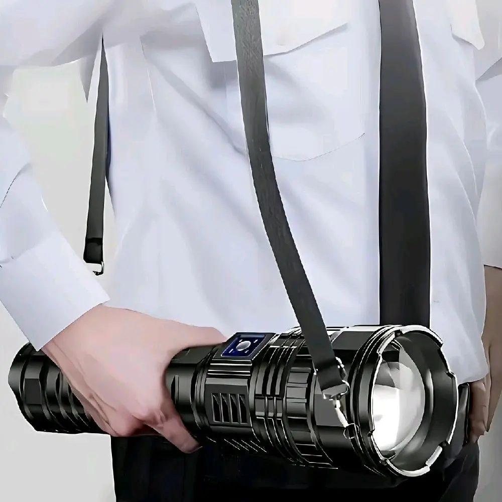 Outdoor High-Brightness Large Rechargeable Waterproof LED Flashlight - , 3 Lighting Modes, Type-C Charging, Reversible Design, LED Warning Light Torch for Camping, Hiking, Emergency Use, Edc Flashlight Torches