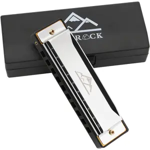 Blues Harmonica Mouth Organ Harp 10 Hole C Key with Case, Diatonic Harmonica for Beginner, Professional Player, Students gifts, Adult, Friends,