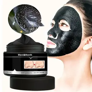 Black Tear Mask, Natural Power, Deep Cleansing, Skin Cleansing, Nose Cleansing, Hydrating and Moisturizing, Facial Treatment, Bamboo Charcoal Mask