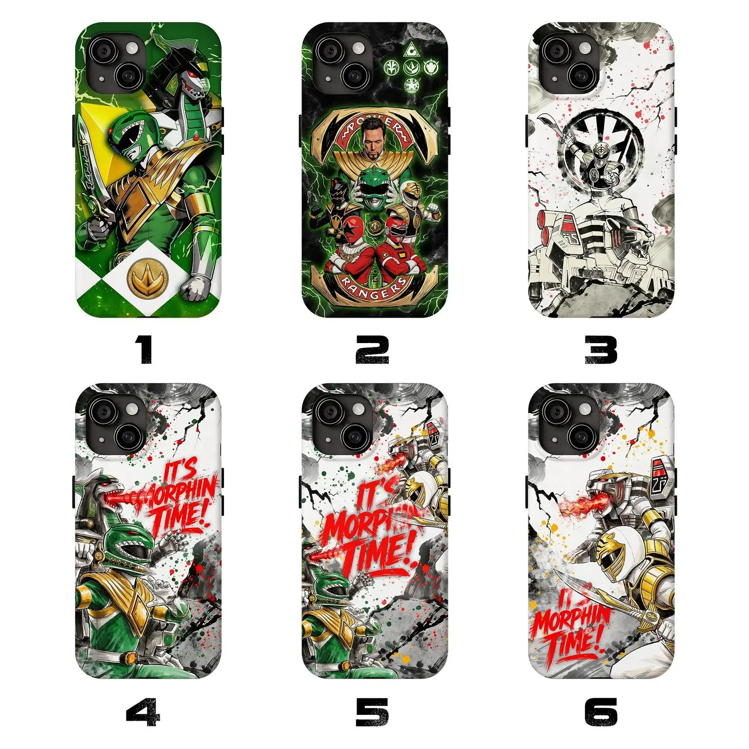 Mighty Morphin Ranger Tough Phone Case Collection, Custom Dino ThunderDesign–iPhone Case Suitable for iPhone 17/16/15/14/13/12/11 Pro Max/Plus , Gift for Fan - Magsafe
