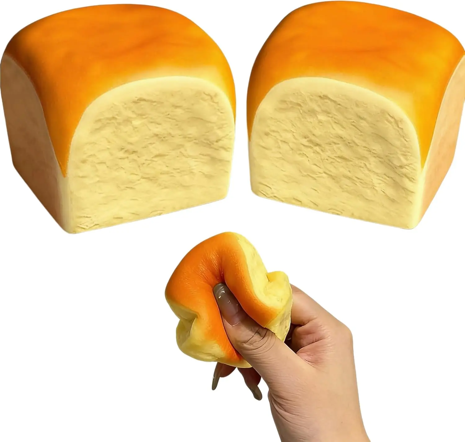 Premium Slow-Rising PU Foam Hawaiian Bread Squish Ball - Squishies Toys for ADHD & Anxiety Relief, Oddly Satisfying Fidget Toy for Children Development & On-the-Go Desk Stress Relief, Slow Rising Squishy