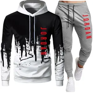 Trendy Autumn and Winter Hooded Sweatsuit with European and American Letter Printing Clothes Casual Sweatshirt Outfits