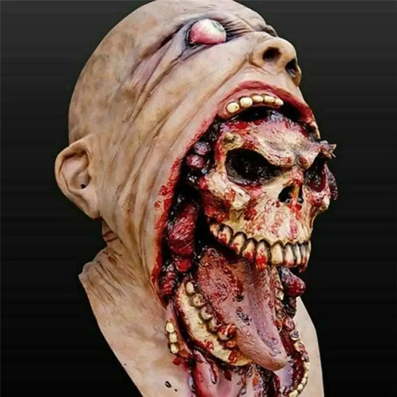 Zombie Mask Creepy Halloween Props Scary Realistic Face Mask Adult Party Cosplay Costume Props Horror Infected Zombie Masks