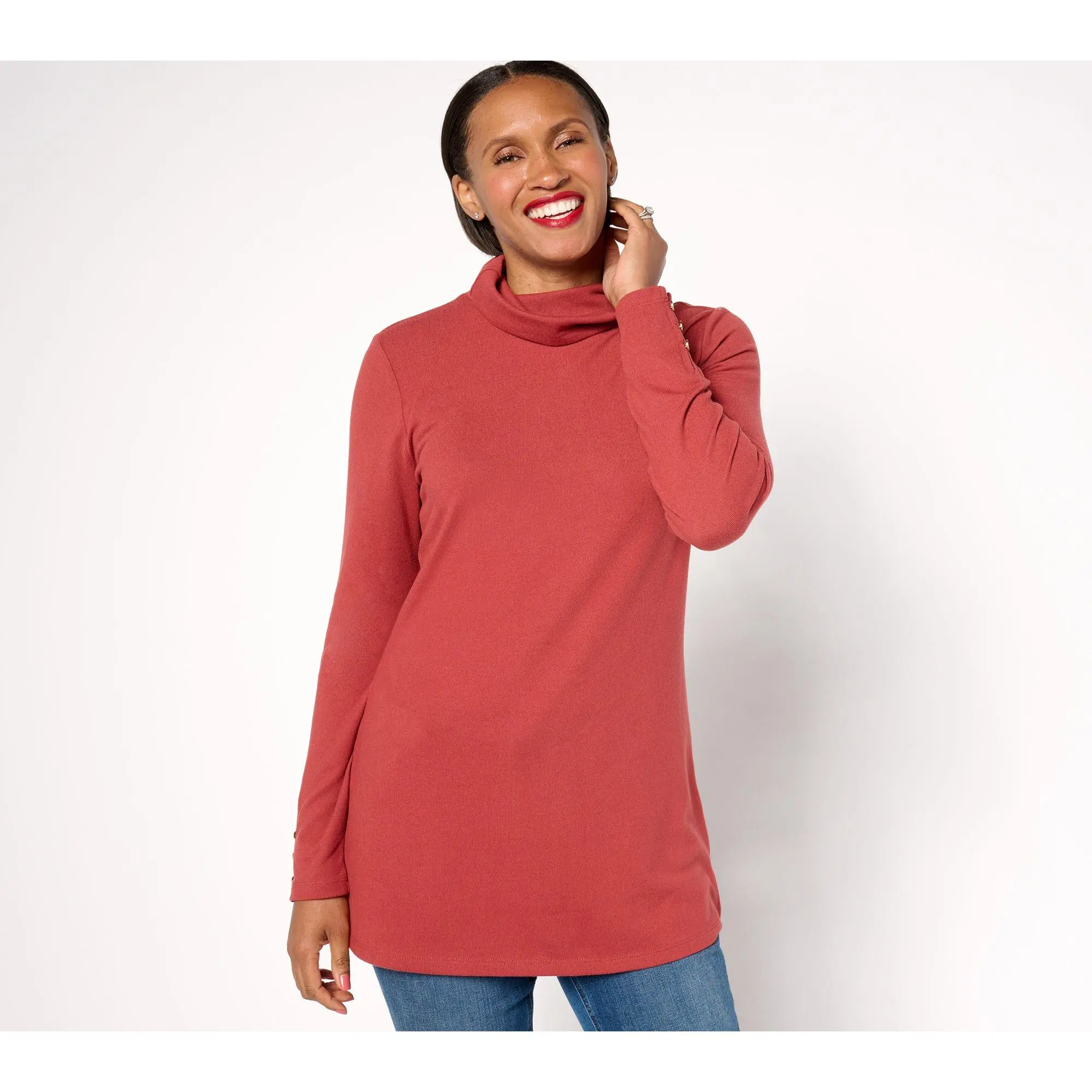 Denim & Co. Essentials Petite Heavenly Jersey Tunic