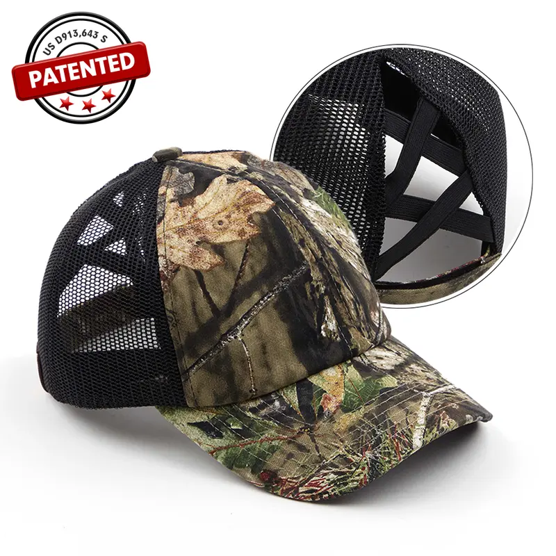 C.C Fall Distressed Camo Baseball Cap with Embroidered USA  display picture 3