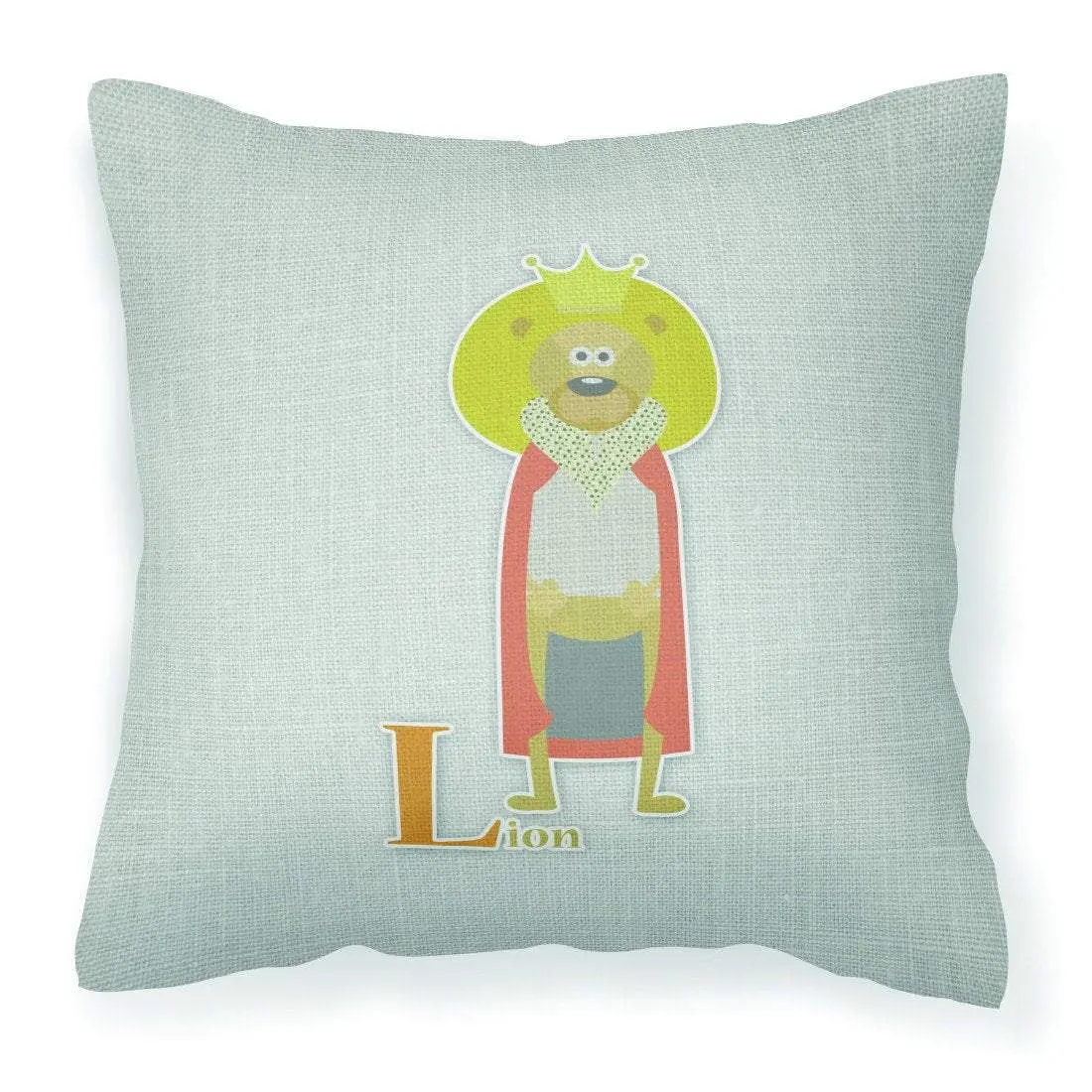 Vibrant Alphabet L for Lion Print Indoor Cushion, Polyester Fabric Water-Resistant Decorative Pillow, Model BB5737PW1818