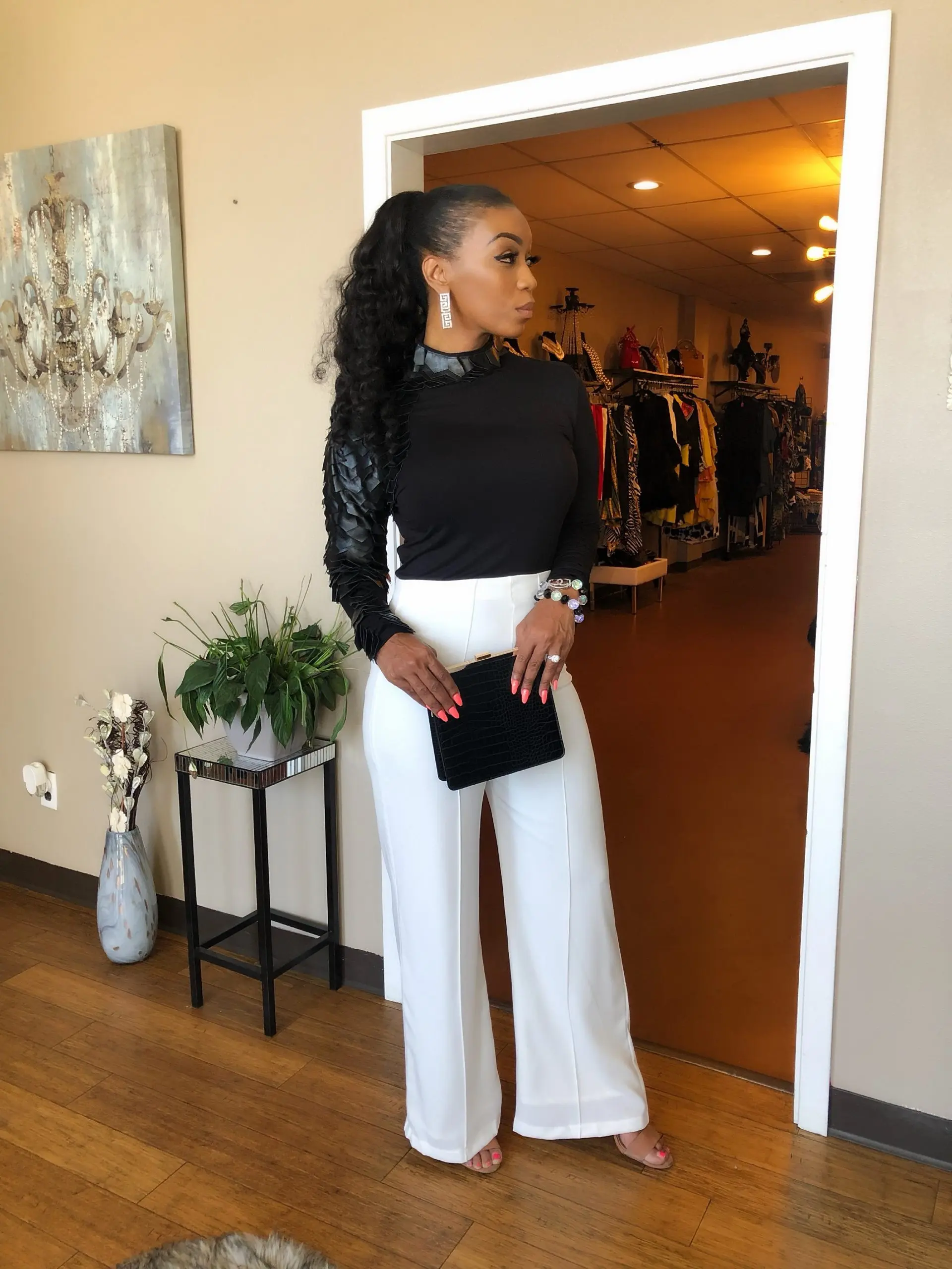 High Waist Wide Legged Pants Mauve