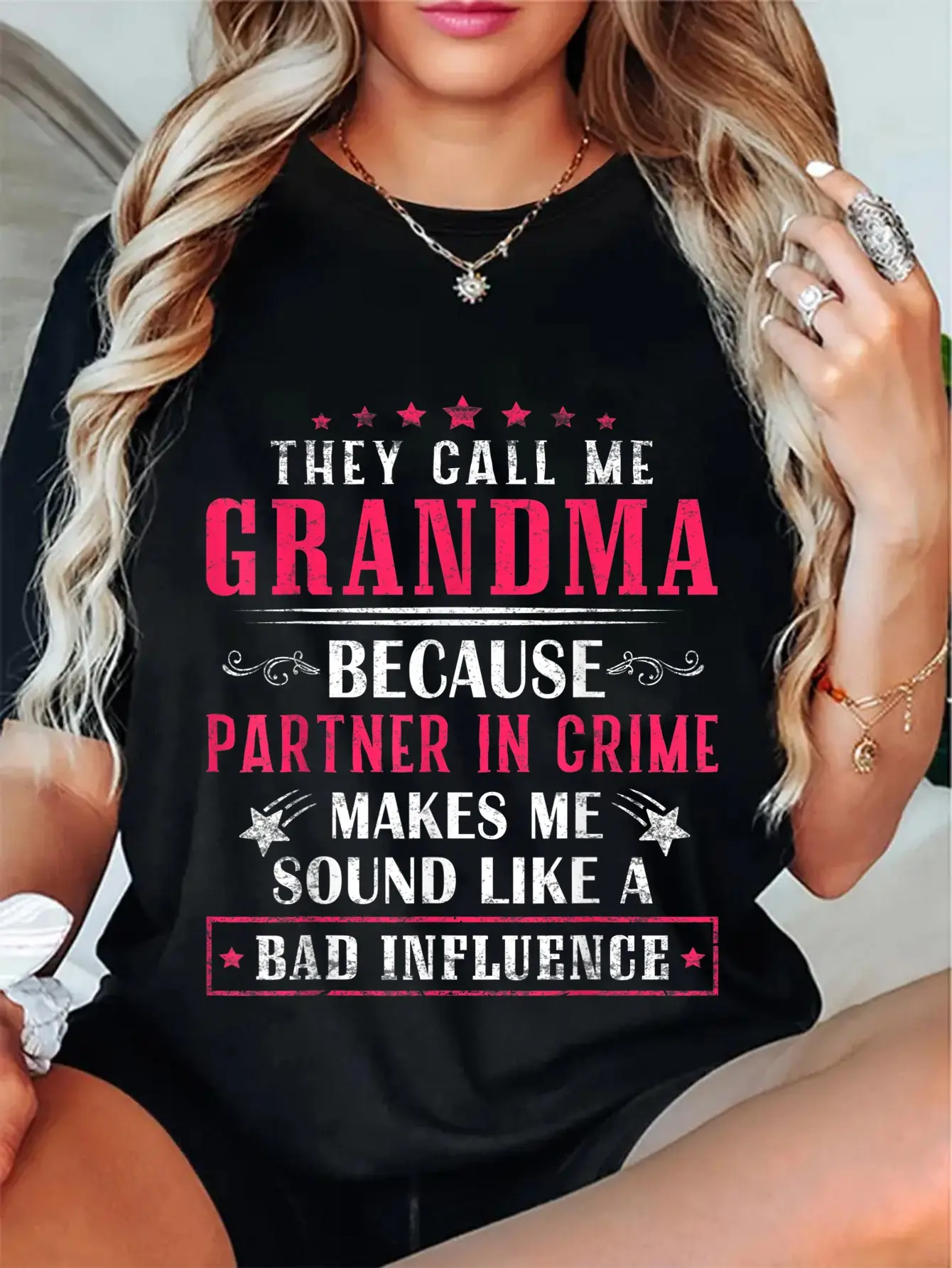 100% Cotton Funny Grandma Shirt, Grandma Partner In Crime Shirt T-Shirt