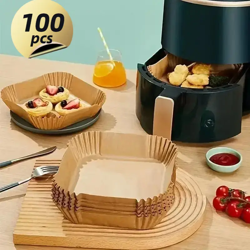 50 piece Air Fryer Liner Non-stick paper for baking and microwave easy to clean Sheet paper for healthier cooking Hotel and commercial use Bakeware Ut