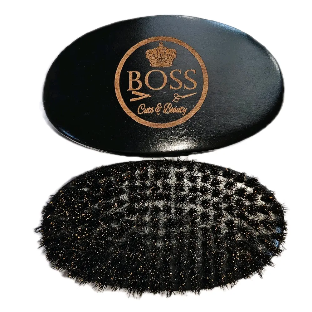 Boss Cuts Wave Brush for Men, Curved Bristle Hair Brush for 360 Waves Styling