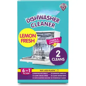 6-in-1 Dishwasher Cleaner |  Citric Acid Cleaning Formula | Limescale Removal |  Elimination |  |  the UK | 50g (Pack of 2)