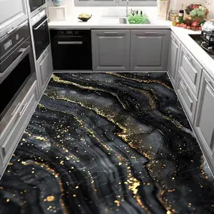 Marble Pattern Kitchen Mat, 1 Count Non-slip Kitchen Rug, Machine Washable Kitchen Runner, Decorative Carpet for Home Kitchen Living Room