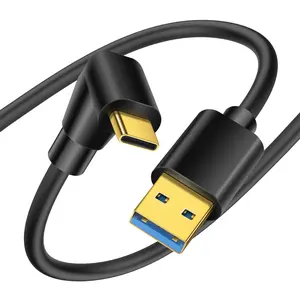 90  USB Type C  USB 3.0 A to USB C Up & Down Angle  Charge Cord Compatible with Notebook, PC, Tablet, Phone and  (0.5M/1.6FT)