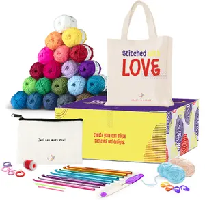 43 Piece Crochet Kit with Yarn Crochet Hooks & Accessories Beginners Crochet Set