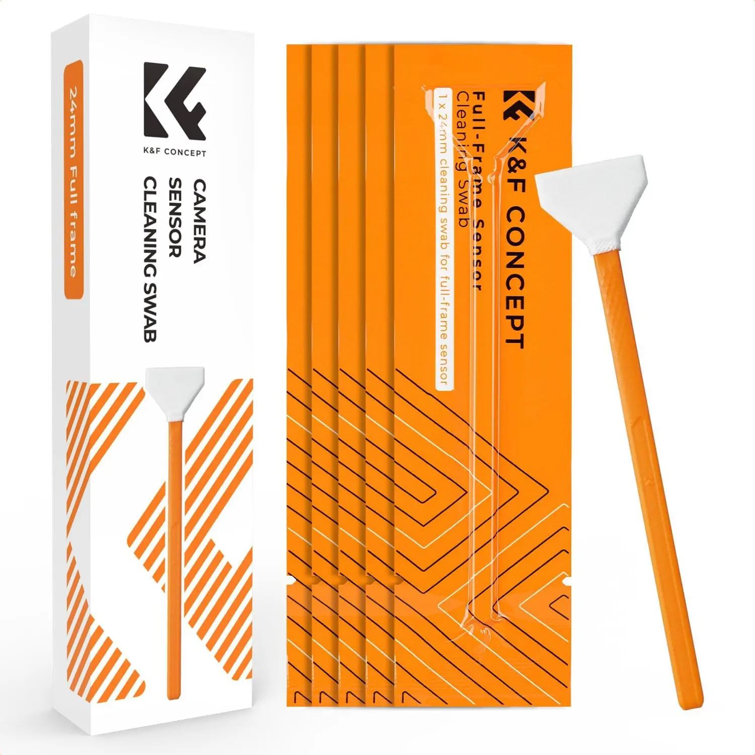 K&F Concept 20 Pack APS-C Frame Sensors Cleaning Swabs, DSLR SLR Digital Camera Dry CCD CMOS Clean Swabs Compatible with Nikon Sony Canon DSLR Camera Sensor, 16mm x 20mm