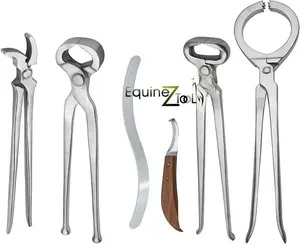 6PC Complete Horse Farrier Tool Kit – Professional Hoof Care Set with Hoof Rasp,Hoof Bot Knife, Horseshoe Puller,Nipper,Rasps, Clincher for Equine Hoof Trimming,Grooming,Shaping,Horseshoe Maintenance