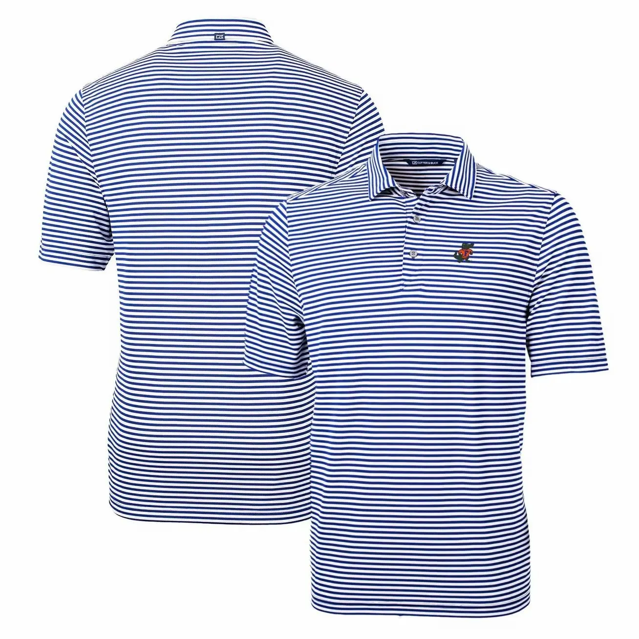 Florida Gators Cutter & Buck Throwback Logo Virtue Eco Pique Stripe Recycled Polo - Royal