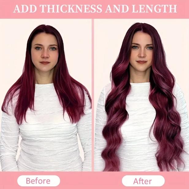 "Micro Loop Human Hair Extensions for Women & Girls, 12-28 Inch 30G 50 Strands, Red Blonde Silky Soft, Undetectable & Comfortable, No Tangle No Shedding for Glamorous Natural Looks "	