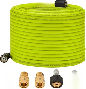 Pressure Washer Hose 50 FT x 1/4" - Replacement Power Wash Hose with Quick Connect Kits - High Pressure Hose with M22 14mm Fittings - 3600PSI