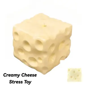 Moldable Cheese Block Squishy Toy, Giant Yellow Fidget with Slow Rebound, ASMR Stress Ball for Anxiety Relief squeezy squishies