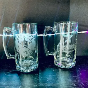 Astros Mug Set of 2 - Heavy 26oz- Drinkware - Etched - Beer Mug