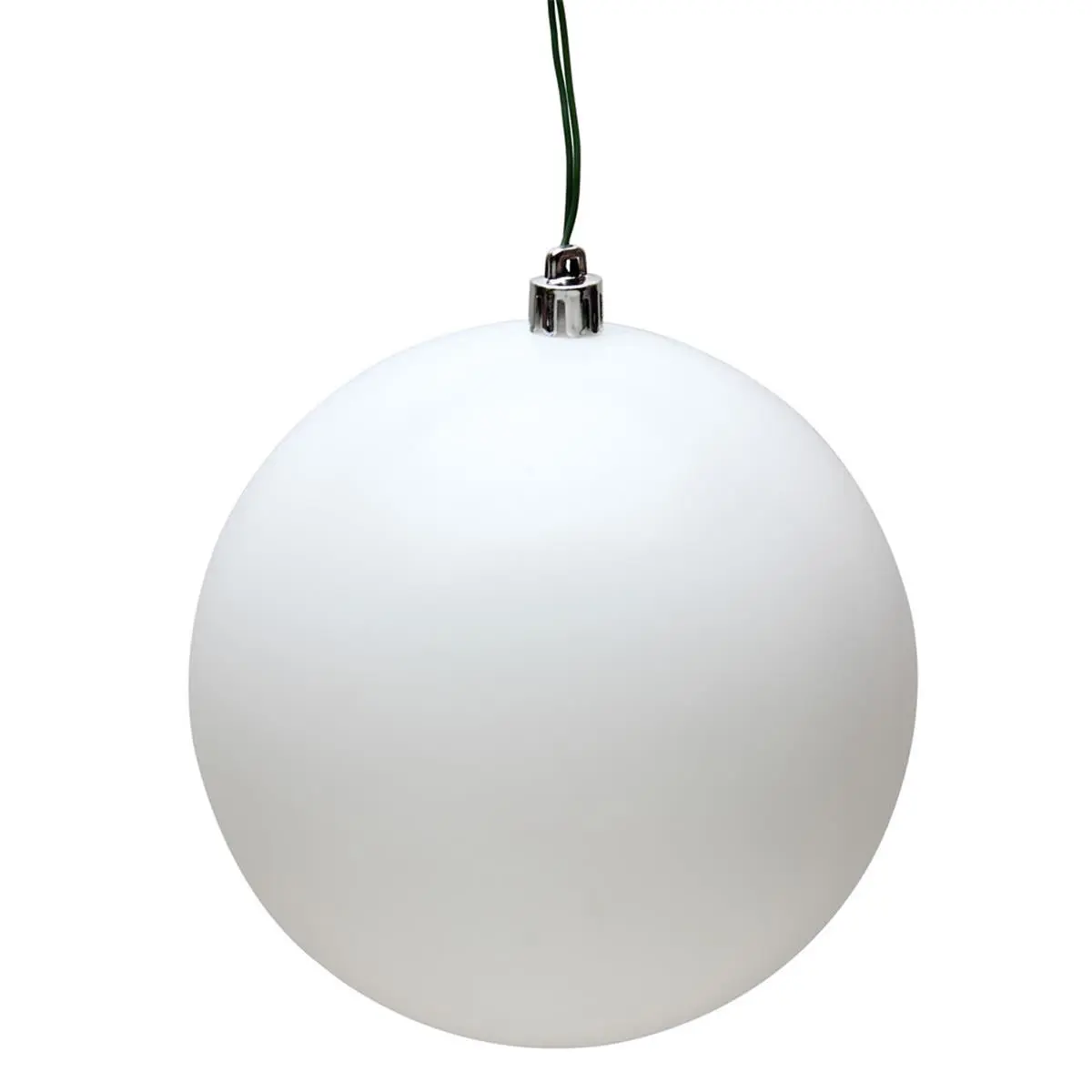 Vickerman UV-Resistant White Matte Plastic Christmas Ornament Balls, 4 in. Round Modern Decorative Indoor Festive Decorations, 6 Balls per Bag, Home & Party Supplies