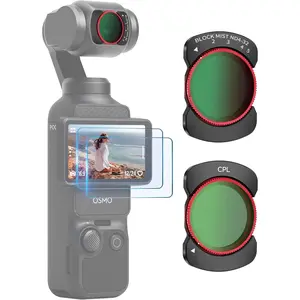 Variable ND 4-32 Filter with 1/4 Black Mist/CPL Filters for   Pocket 3/Xtra Muse, Ultra-Thin Portable  ND + CPL Filter Set with 2 Screen Protector Pocket 3 Accessories