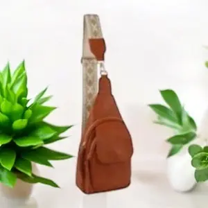 Brown Front Flap Sling Backpack