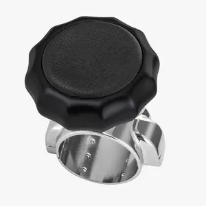Steering Wheel Knob Rotator  Vehicle Ball Durable For Cars Suv Pickup Semi-trailers Lawn Mowers Etc (black Cowhide)