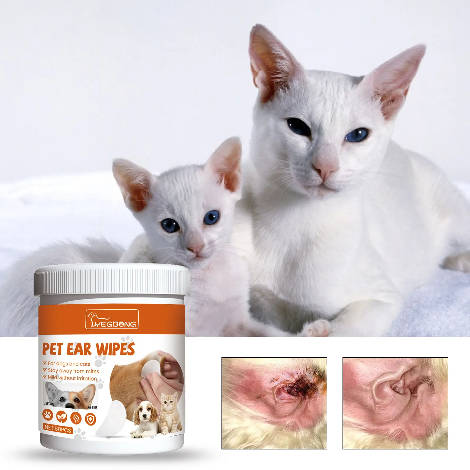 PawFresh™ Ear Wipes – Removes Wax, Dirt & Odor