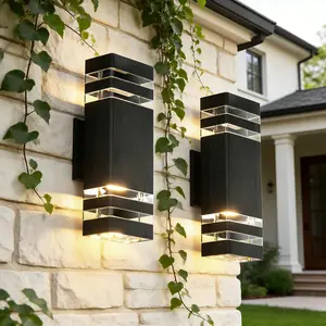 Hot Lamp|Full Stock 2pcs Modern Light Luxury Double-Head Wall Sconces Featuring Upper/Lower Dual Light DesignA Premium Aesthetic Waterproof And Weather-Resistant E27 Universal Socket (Light Bulbs Not Included) Suitable for Outdoor Applications TikTokshop