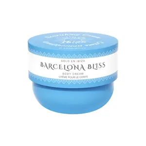 Solo En Ibiza Barcelona Bliss Body Cream 8oz Vegan Cruelty-Free Lightweight Fast-Absorbing Daily Moisturizer with Blackcurrant Amber Vanilla Scent