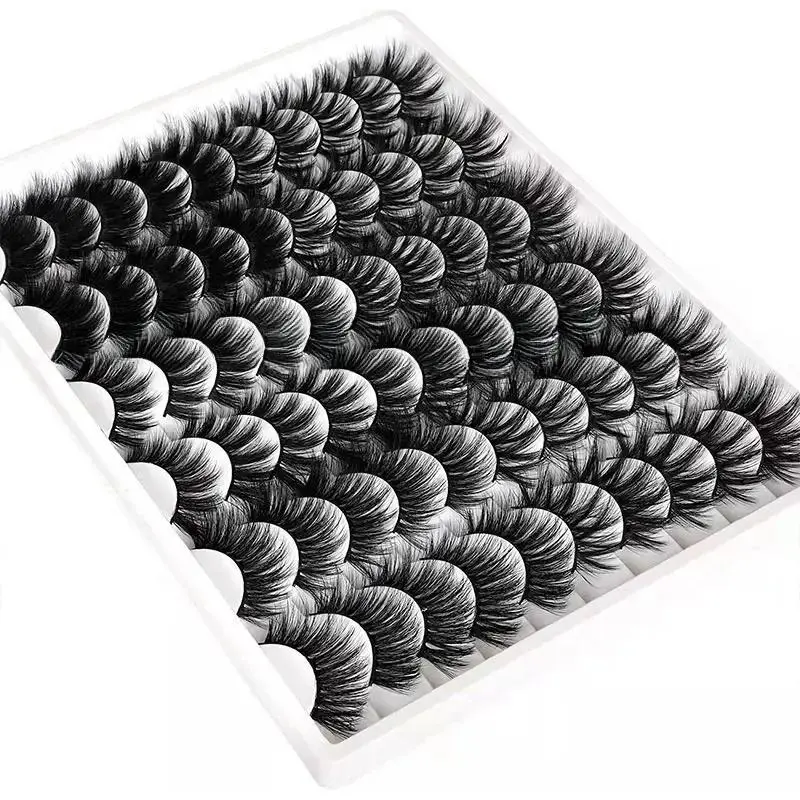 Fluffy False Eyelashes (30 Pairs), Different Sizes Volumized False Eyelashes, Multi-layered Fake Lashes for Women and Girls Eye Makeup Enhancement, Volume False Eyelashes