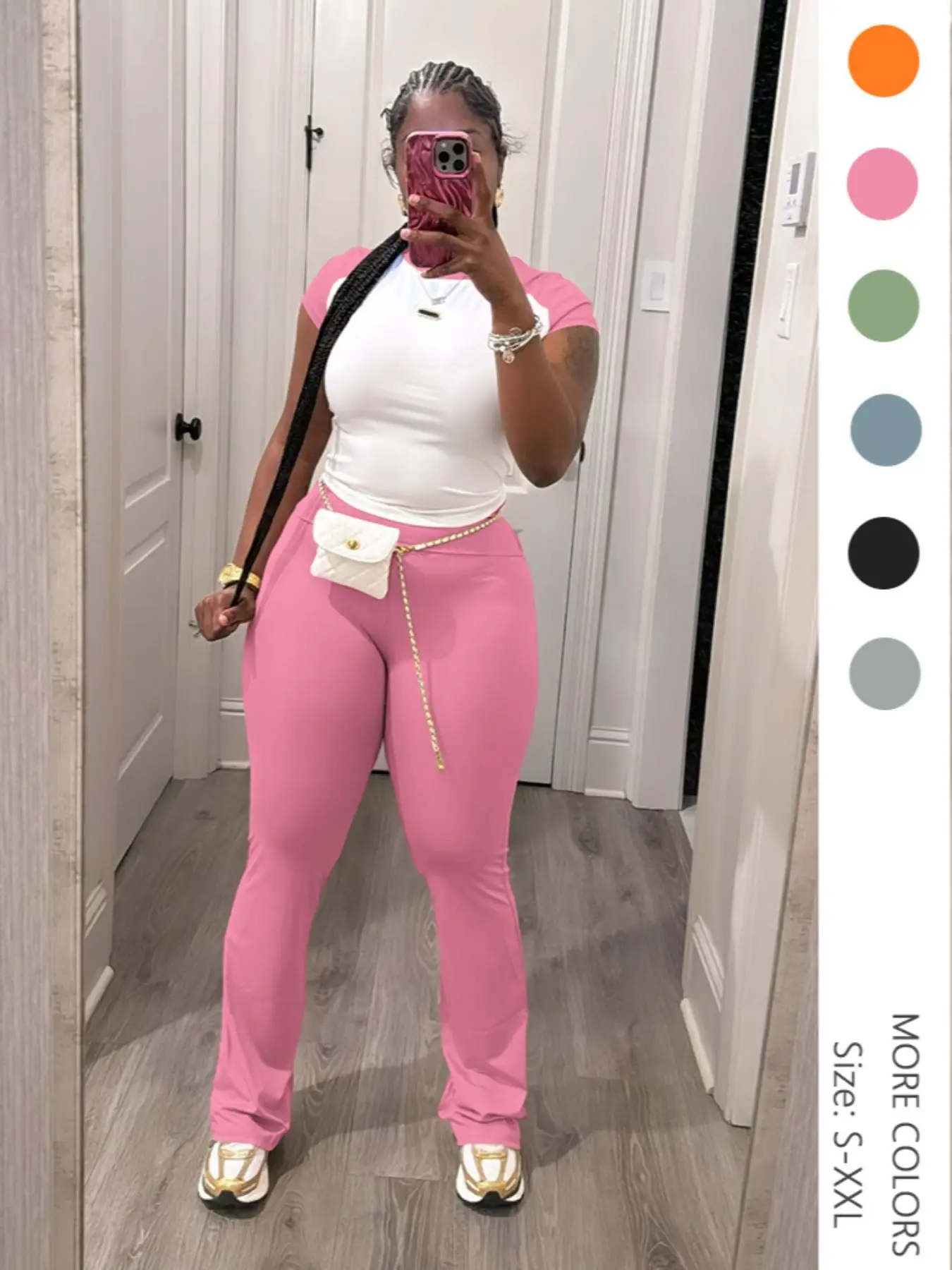 Women's Colorblock Top & Pants Two-piece Set, Casual Fashion Cozy Breathable Two Piece Outfits for Daily Outdoor Wear, Ladies Summer Clothes