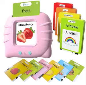 KIDGENIUS Bilingual Interactive Language Talking Flash Cards, English & Spanish Educational Toy, 224 Sight Words Montessori Tool, Portable Early Learning Toy for Toddlers 2-8
