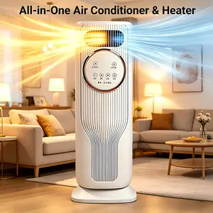 Bladeless 2-in-1 Fan & Heater – 3 Speeds, 2 Heat Modes, Remote Control, Quiet Operation, All Season Use – Perfect for Bedroom, Office, Small Spaces (28ft/s High Airflow)