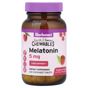 Bluebonnet Nutrition EarthSweet® Chewables, Melatonin, Raspberry, 5 mg, 120 Chewable Tablets