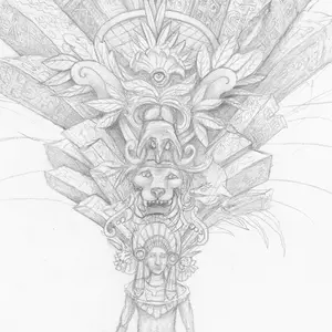 Aztec/Mayan Building Headdress